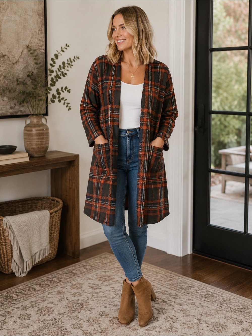 Plaid duster